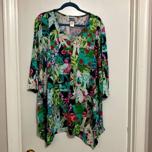 Anthony Richards Sz XL floral print A lined tunic
